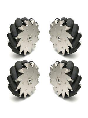 A set of 254mm Steel mecanum wheel(4 pieces)/Bearing Rollers - 14141