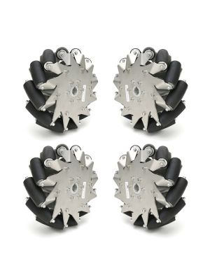 A set of 203mm Stainless Steel Mecanum Wheels with rubber rollers (4 pieces) - 14151