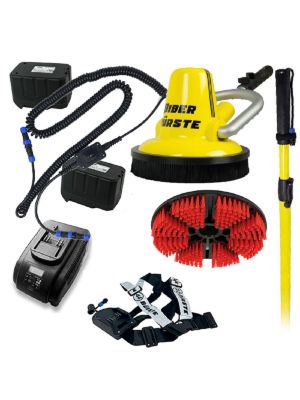 BIBER 22 vijverborstel, telescoopstang, 2x accu, rode borstel, Dirt Safe