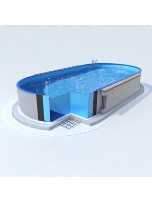 Ibiza Ovaal - 1200x600x150cm - 0,80mm - onderrails - zwembad