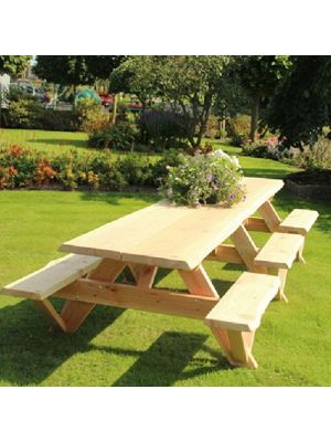 300cm - gedeelde zitting Robuuste Picknicktafel - 8 persoons