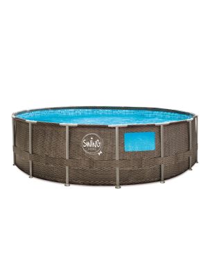 Swing Elite Wicker zwembad met venster - Ø 457 x 122cm